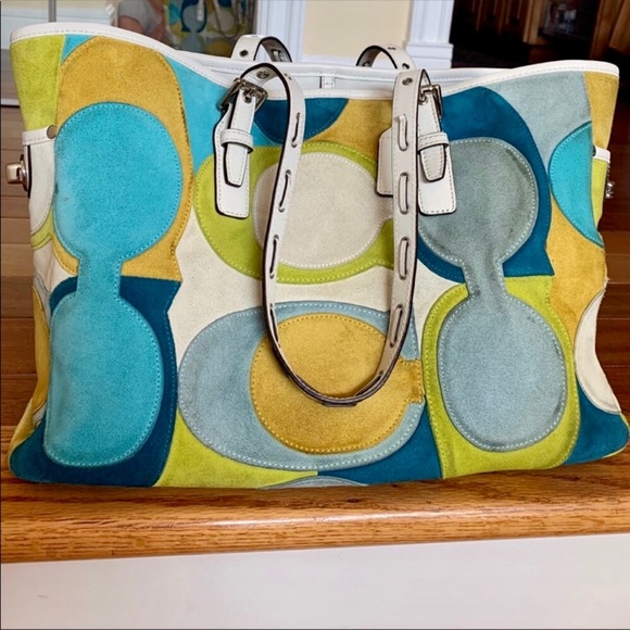 Coach Limited Edition Suede Tote Handbag - Picture 2 of 8